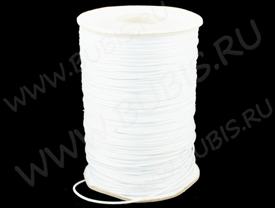 Вощёный полиэстеровый шнур "корейский" 0,5мм белый (1м)