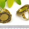 Основа (заготовка) для кольца 144 ажурная 17мм с сеттингом 18*13мм античное золото (литьё и Iron) Купить Основа (заготовка) для кольца 144 ажурная 17мм с сеттингом 18*13мм античное золото (литьё и Iron) с доставкой по России