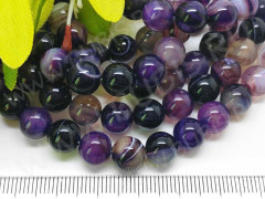 (ОПТ) Бусина округлая ГЛАДКАЯ 8мм Агат Мадагаскарский фиолетово-молочный (камни) (НИТЬ)
