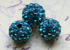 (СКИДКИ!!!) Бусина Шамбала 05 10мм т.бирюзовая (керамика и стекло) (5ШТ.)