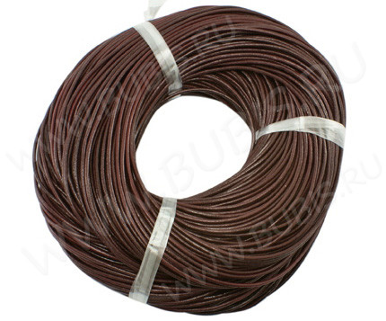 Шнур кожаный 12 воловья кожа 1мм коричневый (1м)