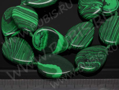 Бусина каменная Капля 08 24,5*18*5мм Малахит синт. (камни)