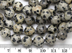 Бусина округлая 10мм Яшма Далматин тёмная (камни)