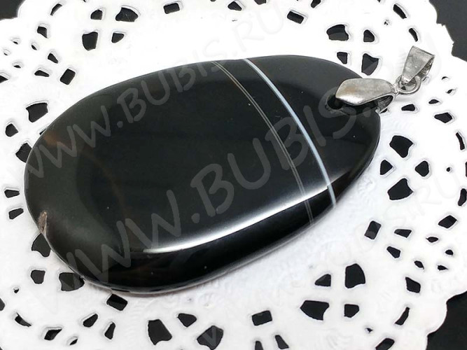 Держатель кулона 060 гладкий классический 27*9*5,5мм цвет платины (Brass)