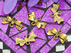 (СКИДКИ!!!) Подвеска Бантик 05 коннектор 19,5*9,7*2мм античное золото (литьё) (10шт.)