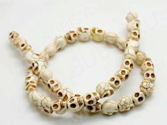 Бусина каменная Череп 02 Говлит синт. 10*9*7,5мм бежевый (камни)