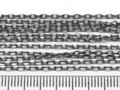 Цепочка C04 с простым плетением звено 3*1,7мм чёрный никель (Brass) (50см)