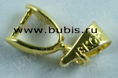 Держатель кулона 012 гладкий с пробой 18KGP 13*5*2,5мм золотистый (Brass)