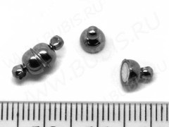 Магнитный замочек №07 с петельками овальный 11,5*6*6мм чёрный никель (Brass)