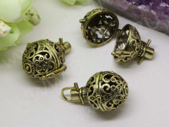 Подвеска Сундучок 10 3D функциональный Шар 27*22,5*19мм св.античная бронза (Brass)
