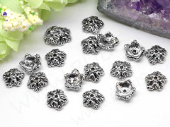 (СКИДКИ!!!) 190 Шапочка Лиственная 10*10*4мм античное серебро (литьё) (10шт.)