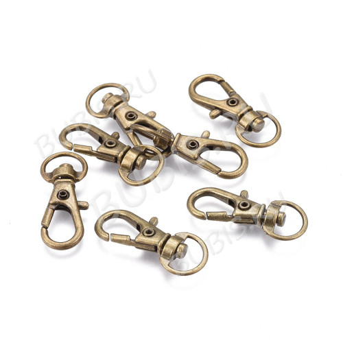 Карабин для брелка 03 32,5*13*5мм античная бронза (Iron)