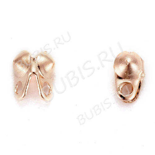 Зажимы №37-RG Калотты Концевики 4*2мм розовое золото (Iron) (100шт)
