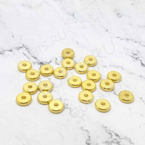Рондели 103 Шайбочки 8*8*2мм золотистые (Brass)