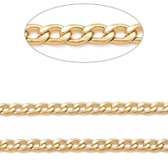 Цепочка S107-G ювелирная панцирная "Бордюрная" 4,5*3*0,8мм золотистая (Хирургическая сталь)(50см)