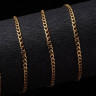 Купить Панцирная цепочка бордюрная 4,5 мм золотистая — хирургическая сталь (50 см) с доставкой по России