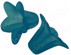 Бусина акрил Цветочек 41 матовый чашечка 18*17,5*12,5мм т.бирюзовый полупрозрачный (акрил)