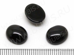 Кабошон каменный 041 Овал 12*10*5мм Агат чёрный пресс. (камни)