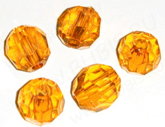 Бусина Округлая 07 гранёная 12*11,5*11,5мм рыжая прозрачная (акрил)