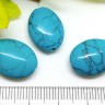 Купить Бусина каменная Овал 44 18*13*6мм Бирюза голубая пресс. (камни) с доставкой по России