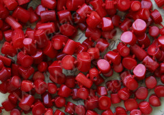 Бусина каменная Бочонок 04 5,5-14*4-9мм Коралл красный натуральный (камни) (10шт.)