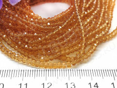 Бусина кристалл гранёный абакус 3*3*2мм т.золотистый прозрачный (имитация Сваровски) (50шт.)