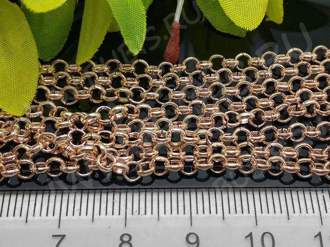 Цепочка I116 Роло "Rolo" округлое звено 3,5*3,5мм св.розовое золото (Iron) (50см)