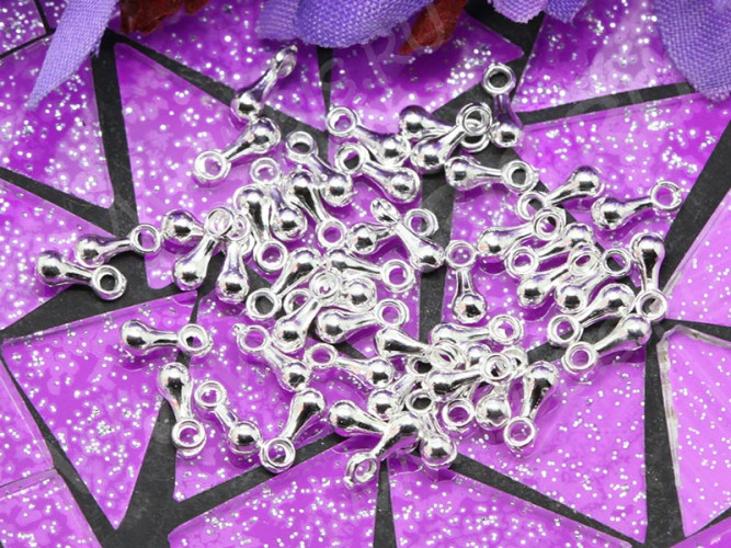 Капелька - окончание для цепочки 01 6,8*2,7*2,7мм серебристая (литьё) (10шт.)