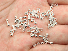 Капелька - окончание для цепочки 01 6,8*2,7*2,7мм серебристая (литьё) (10шт.)