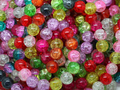 (СКИДКИ!!!) Бусина округлая &quot;Лёд&quot; 12мм яркий МИКС (стекло кракле) (НИТЬ)