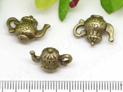Подвеска Чайник 10 3D &quot;tea time&quot; 16*11,5*7,5мм античная бронза (литьё)
