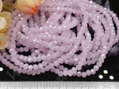 Бусина кристалл гранёный абакус 4,3*4*3,5мм св.розовый с глянцем  полупрозрачный (имитация Сваровски) (20шт.)