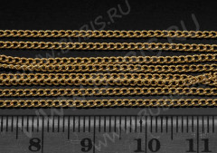 Цепочка I052 простая кручёная тонкая звено 2*1,5мм золотистая (Iron) (примерно 55см)