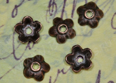 045 Шапочка Цветочек 04 7*2,5мм античная медь (литьё) (10шт.)