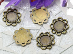 (СКИДКИ!!!) Подвеска-сеттинг Круг 28 коннектор (сеттинг 8мм) 15,5*14,5*1,7мм античная бронза (литьё) (10шт.)