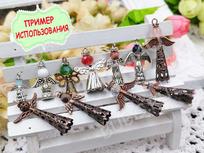 Бусина 187 Крылья 13 3D 21*6,5*2,5мм античная бронза (литьё)