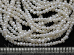 (ОПТ) Бусина Жемчуг 16 пресноводный уплощённый 2-3,5мм натуральный (камни) (нить 35-37см)