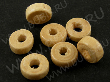 Бусина Шайбочка 01 рондель 8*8*3мм бежевая (дерево) (50шт.)