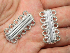 Магнитный замочек №28 на 5 нитей 33*16,5*7,5мм серебристый (Brass)