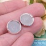 Пуссеты ("гвоздики") №175 (с круглым сеттингом 12мм) 14*13*0,7мм серебристые (Хирургическая сталь) (1 пара) Купить Пуссеты ("гвоздики") №175 (с круглым сеттингом 12мм) 14*13*0,7мм серебристые (Хирургическая сталь) (1 пара) с доставкой по России