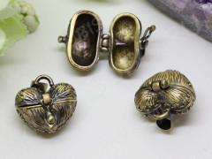 Подвеска Сундучок 11 3D функциональный Сердечко 17*16*17мм античная бронза (Brass)