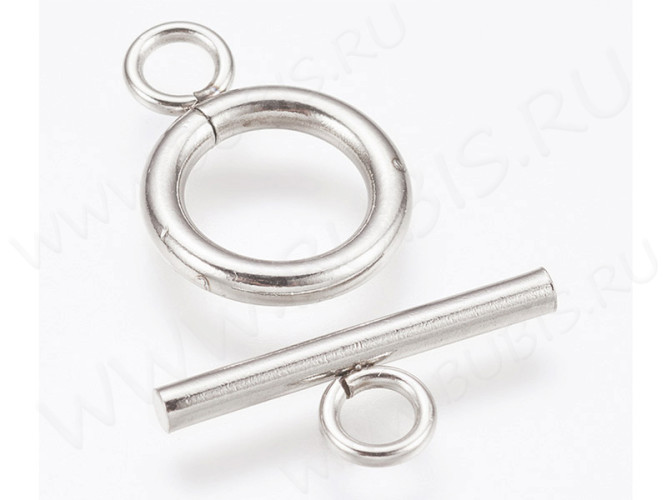 173 Тоггл округлый простой 16,5*12мм и 18*7мм цвет платины (Хирургическая сталь)