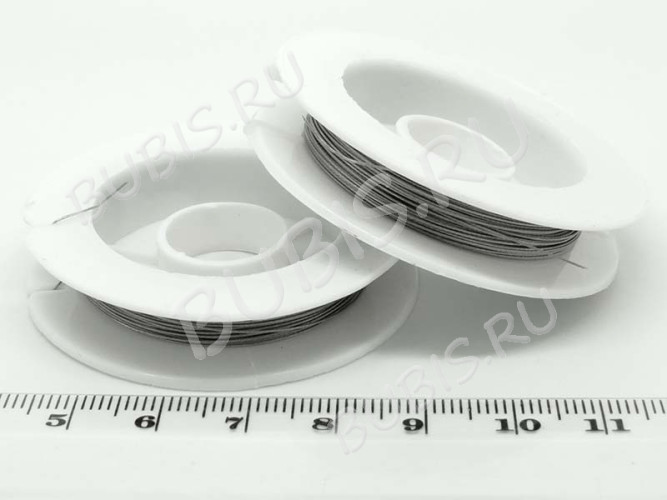 Ювелирный тросик 045-10 Ланка Струна 0,45мм цвета платины (серебристый) (катушка ок.10м)