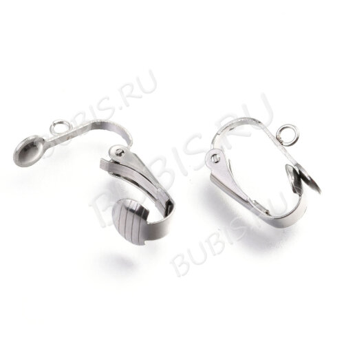 Основы для клипс №26 16*12*7,5мм цвет платины (Хирургическая сталь)(1 пара)