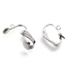 Основы для клипс №26 16*12*7,5мм цвет платины (Хирургическая сталь)(1 пара)