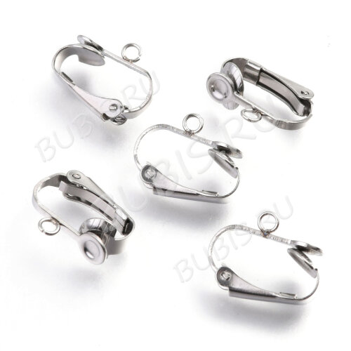 Основы для клипс №26 16*12*7,5мм цвет платины (Хирургическая сталь)(1 пара)