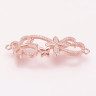 Купить 372 Коннектор Бабочки с инкрустацией 38*12*4мм розовое золото и прозрачный (Milano LUX) (Brass и фианит) с доставкой по России