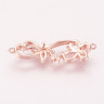 Купить 372 Коннектор Бабочки с инкрустацией 38*12*4мм розовое золото и прозрачный (Milano LUX) (Brass и фианит) с доставкой по России