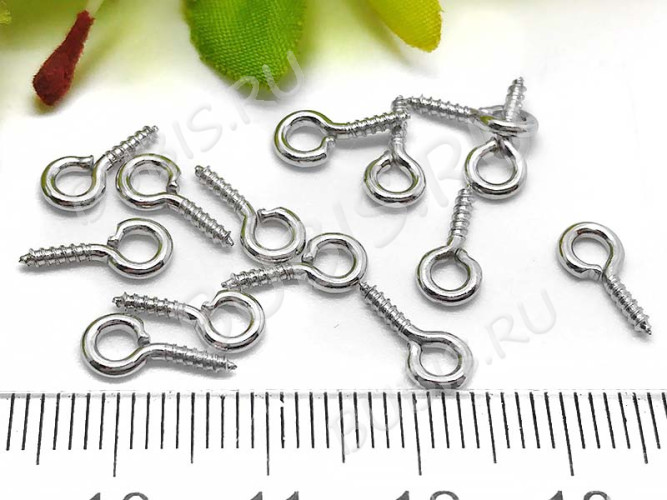 (СКИДКИ!!!) Штифт винтовой 01 толстый 10*5*1,3мм цвет платины (Iron) (50шт.)