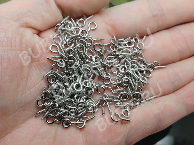 (СКИДКИ!!!) Штифт винтовой 01 толстый 10*5*1,3мм цвет платины (Iron) (50шт.)